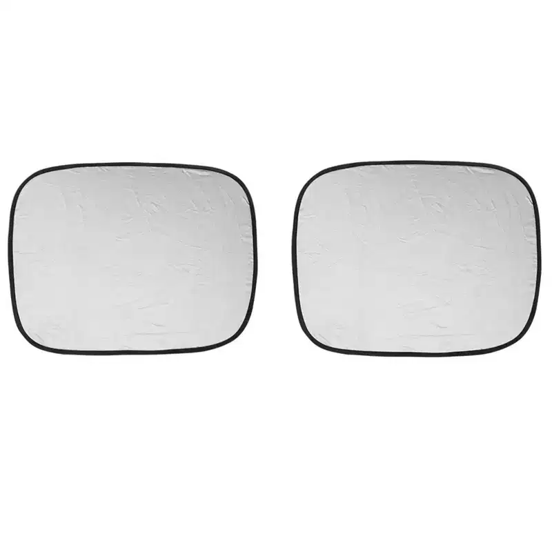 Unique Bargains Car Rear Window Sun Shade Anti-UV Block Shield Cover 23.6x19.7 Silver Tone 2 Pcs
