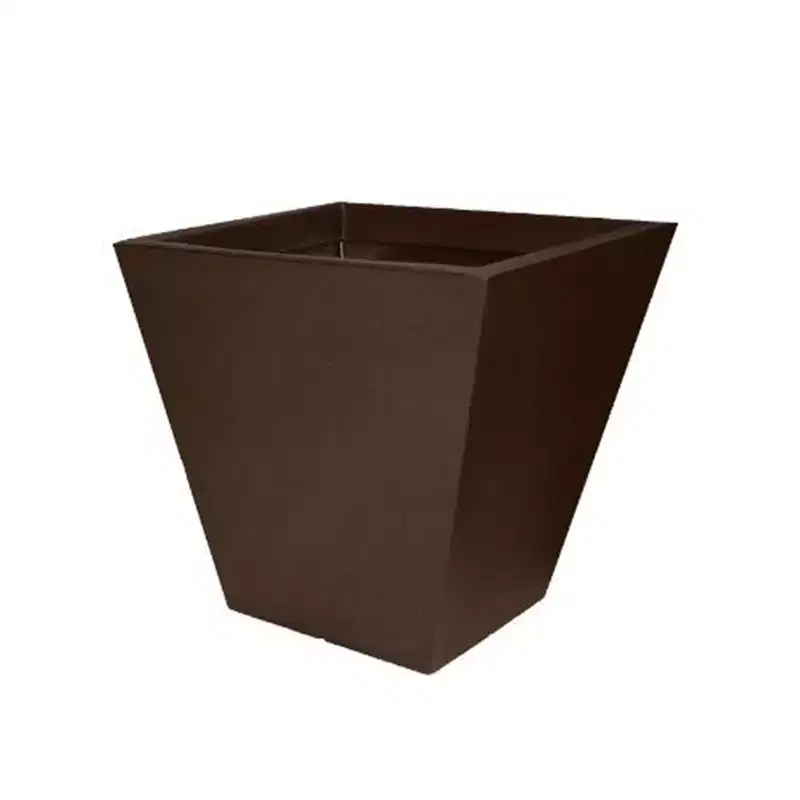 Tusco Products Cosmopolitan Square Garden Planter, Espresso, 18in