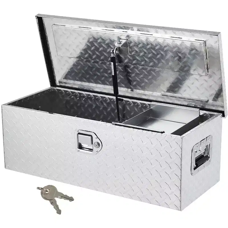 36 x 17 x 18 Inch Aluminum Truck Trailer Tool Box, Pickup Underbody Truck Bed Storage Toolbox RV Trailer Organizer