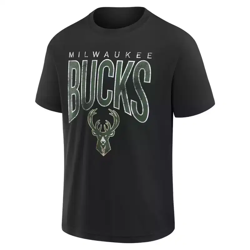 NBA Milwaukee Bucks Men's Black Short Sleeve T-Shirt