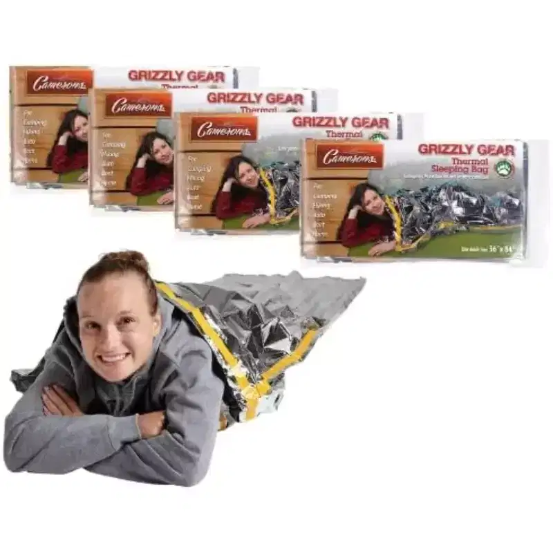 Emergency Sleeping Bag 4 Pack- XL Reusable Thermal Mylar Insulates & Retains Heat - Durable Design for Survival Kit & Camping- Perfect for Outdoors