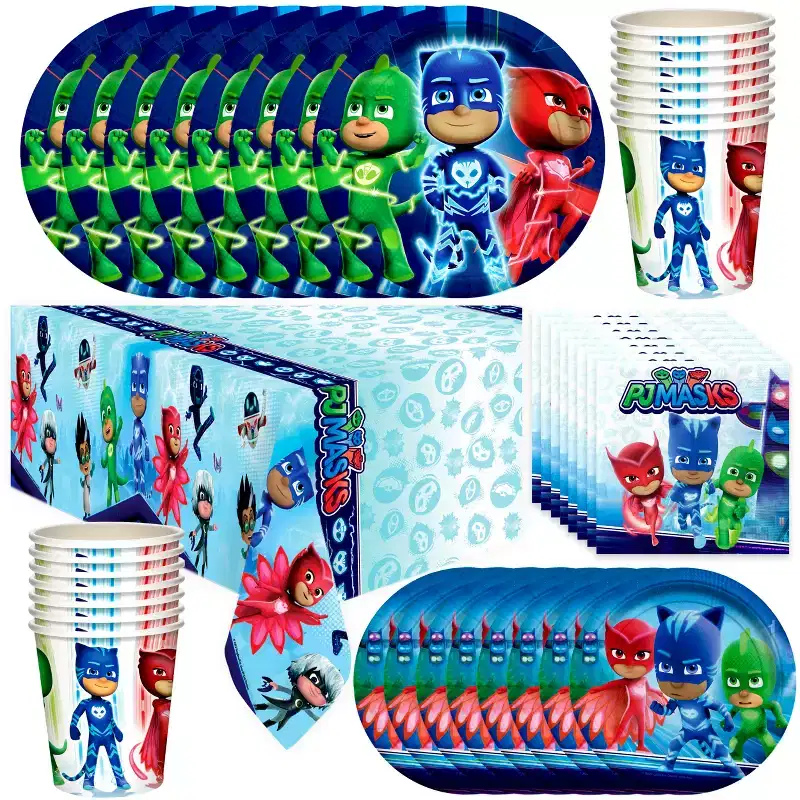 Treasures Gifted PJ Masks Party Tableware Deluxe Set for 24 Guests