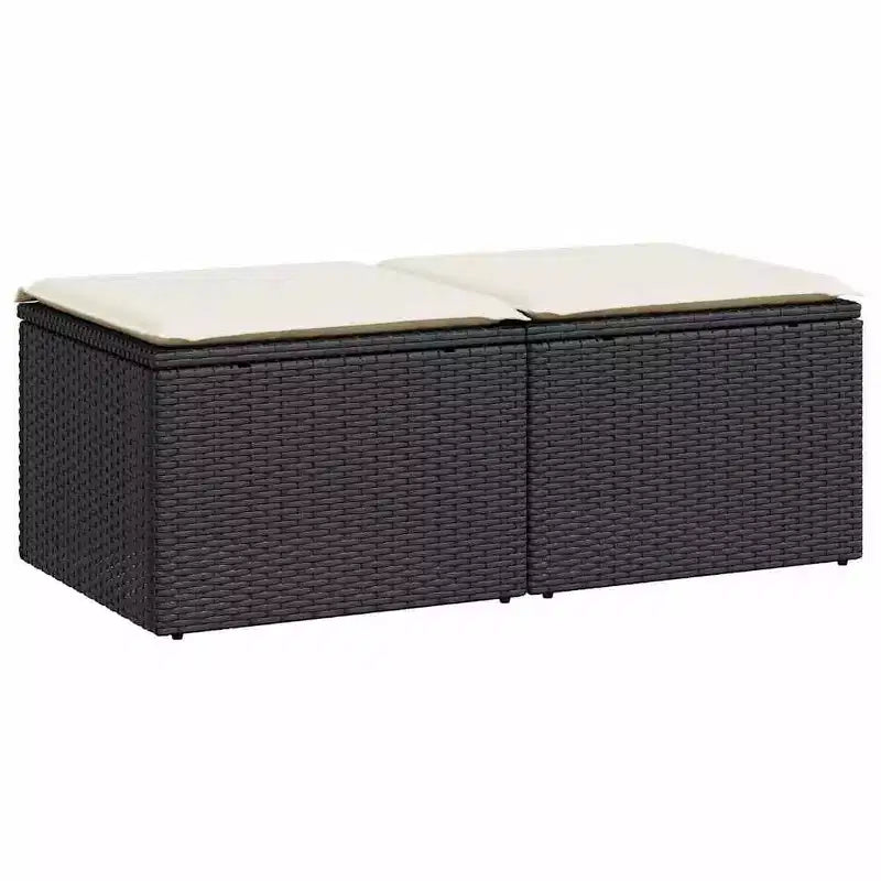 vidaXL Garden Sofa Set, Outdoor Poly Rattan Modular 2-Piece Patio Furniture with Cushions, Multiple Colors