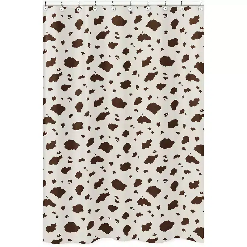 Sweet Jojo Designs Gender Neutral Unisex Shower Curtain 72in.x72in. Wild West Cowboy Ivory and Brown