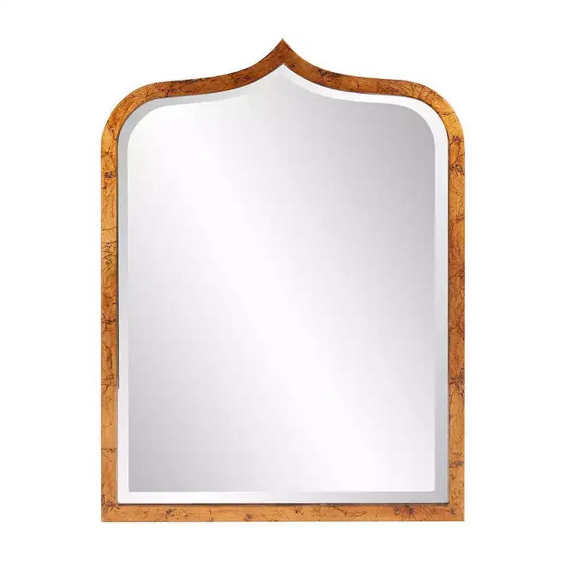 Howard Elliott 24"x32" Carson Carrington Tanumshede Antique Gold Mirror: Arched Wood Frame, Beveled Glass, Wall Mount