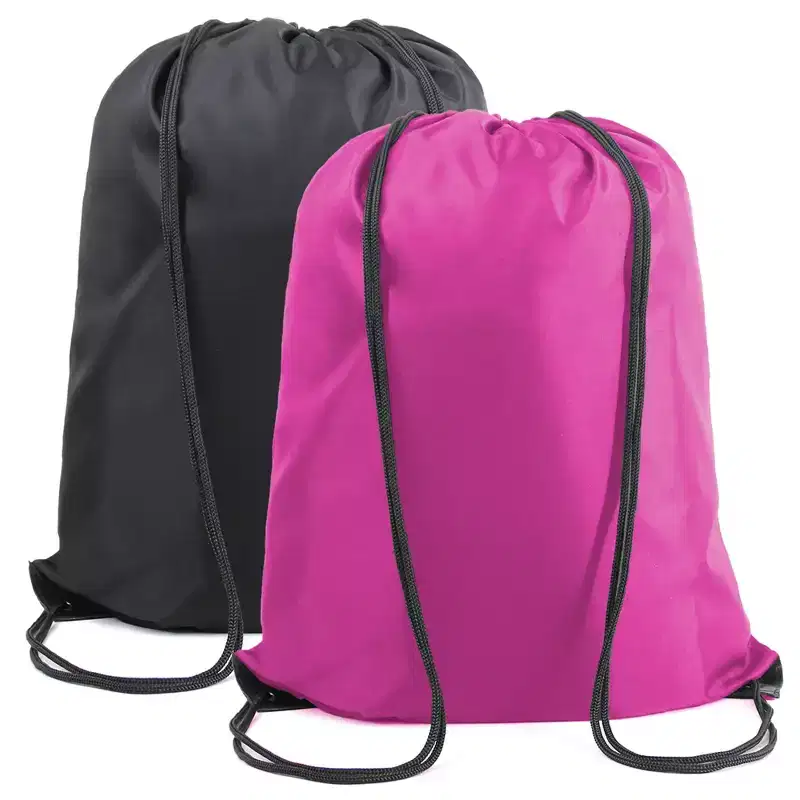 Narwey Black Pink Drawstring Backpack Bags Bulk 2 Pack X-Large 22.4 L x 17.5 W Sports Cinch Sack Gym String Bags