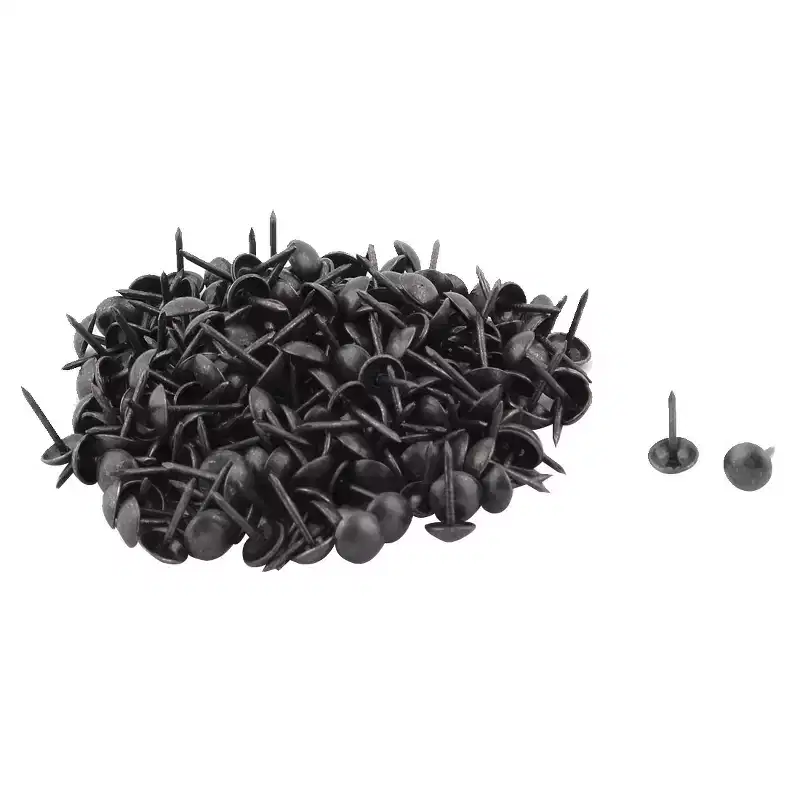 Unique Bargains Table Sofa Metal Round Head Thumb Tack Nails 0.28 x 0.5 Black 200 Pcs