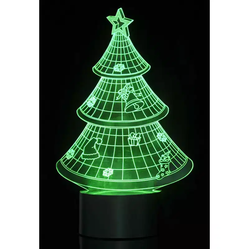 JuzToys 3D Christmas Tree Laser Cut Precision LED Lights