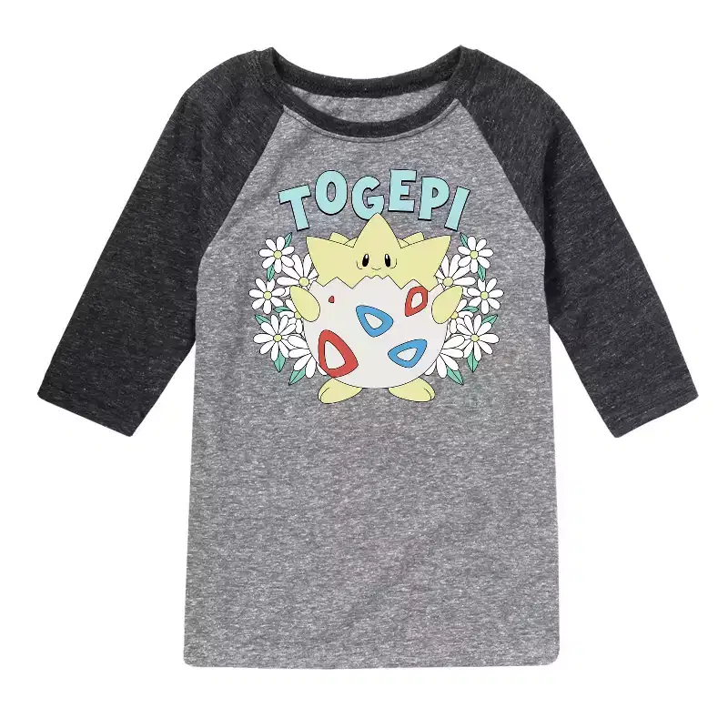 Boys' - Pokmon - Floral Togepi Raglan Graphic T-Shirt