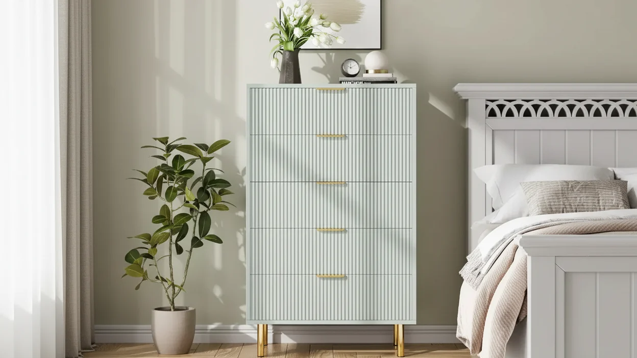5-Drawer Dresser with Gold-Tone Handles