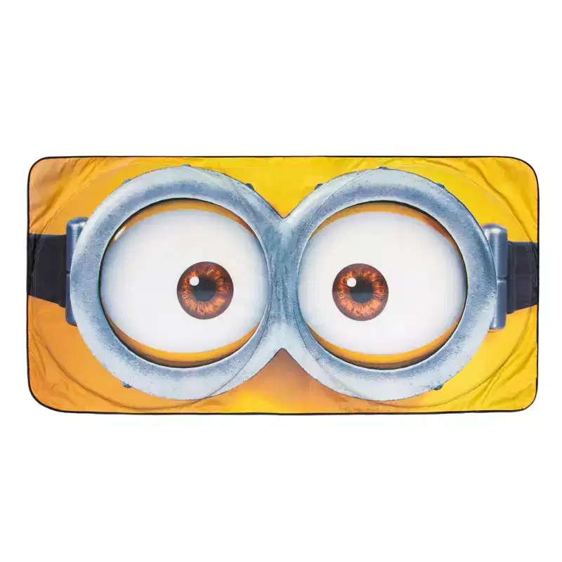 Surreal Entertainment Despicable Me Minions Face Sunshade for Car Windshield | 64 x 32 Inches