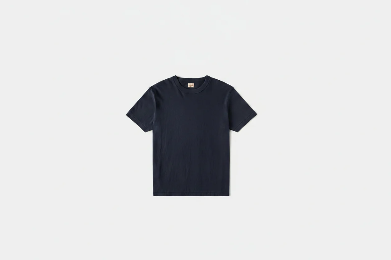 Cotton Tubular Crewneck T-Shirt - Indigo