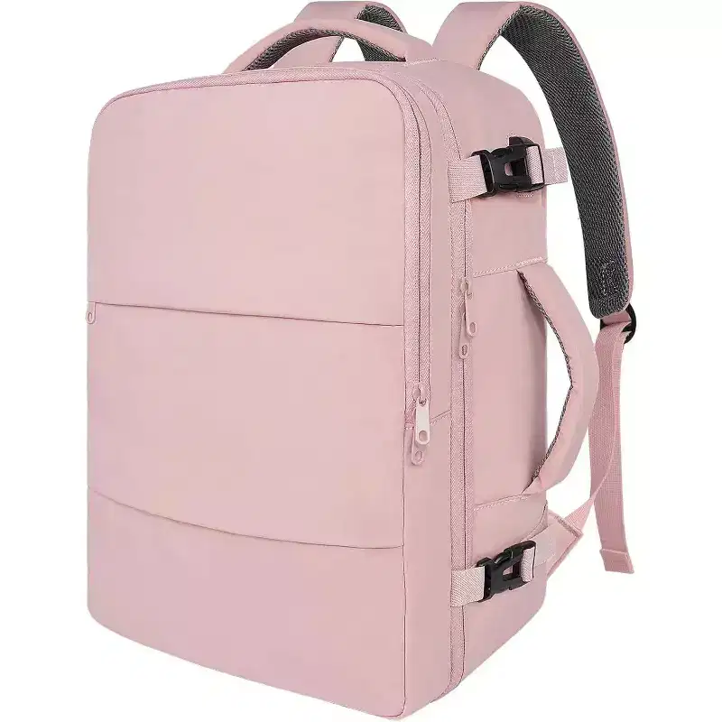 Women's Travel Backpack w/ USB Port & Shoe Pouch - TSA Approved, Fits 15.6 Laptop (Pink)