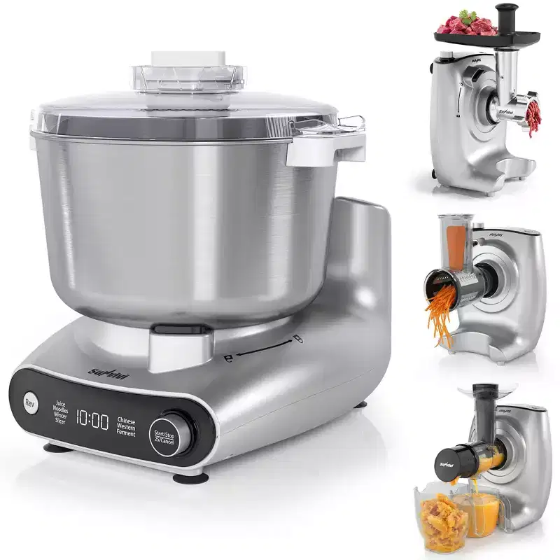 Heynemo 4-in-1 Multifunction Stand Mixer with Fermentation, 5.3QT Electric Dough Mixer for Chinese & Western Dough, Juicer, Meat Grinder, Salad Maker