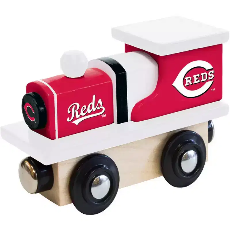 MasterPieces Officially Licensed MLB Cincinnati Reds Wooden Toy Train Engine For Kids