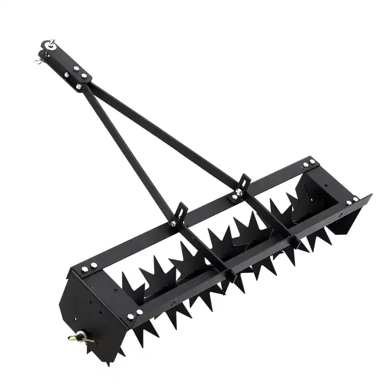 Heavy Duty Steel Tow-Behind Spike Aerator for Lawn & Garden  Global Tractor Hitch  Deep Soil Penetration  Removes Thatch  Ideal