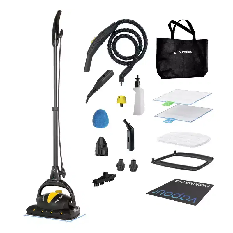 Euroflex Vapour Plus Steam Mop & 18-Piece Cleaning System with Precision Floor Care Kit (M2R-PLUS)