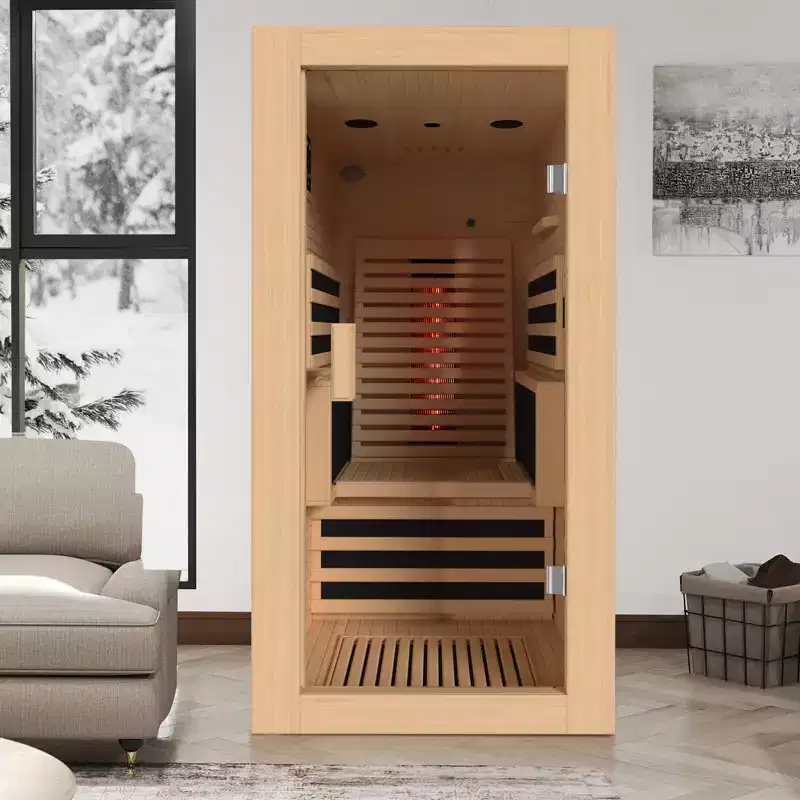 EROMMY 1 Person Infrared Sauna With Backrest For Home Or Gym