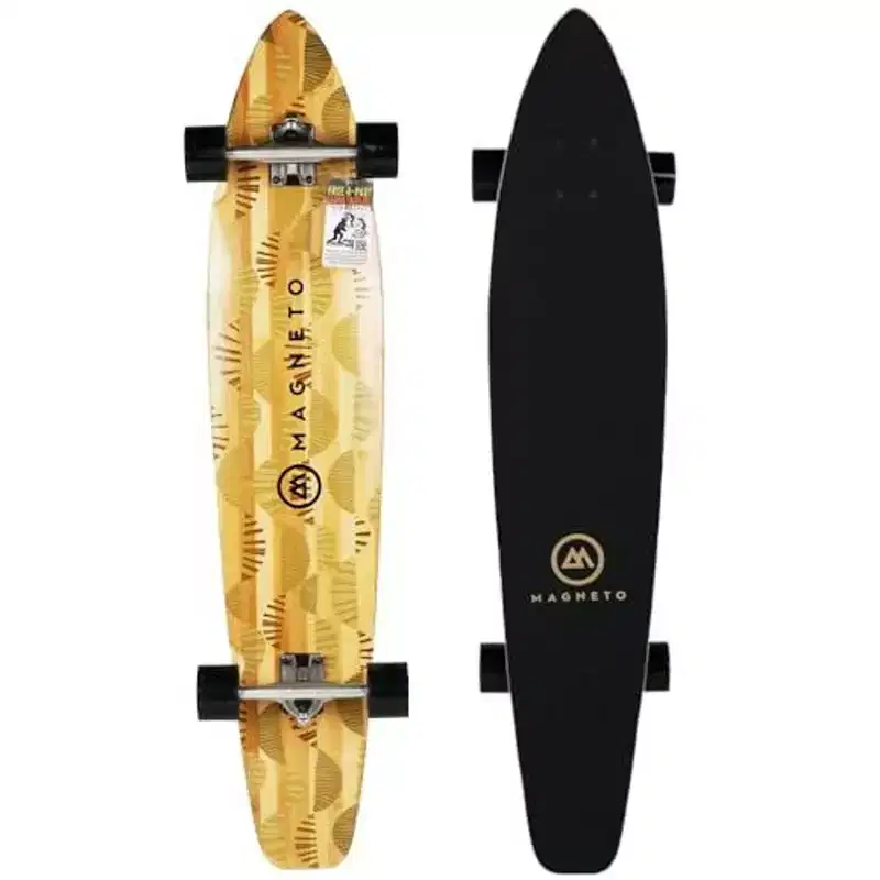 Magneto 44 inch Kicktail Cruiser Longboard Skateboard, Bamboo and Hard Maple Deck, Made for Adults, Teens and Kids (Earth Tones)