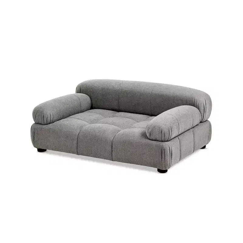 Jennifer Taylor Home Marcel Upholstered Modern Pet Bed, Small to Medium Dog or Cat, Uptown Gray Stain Resistant High Performance Polyester