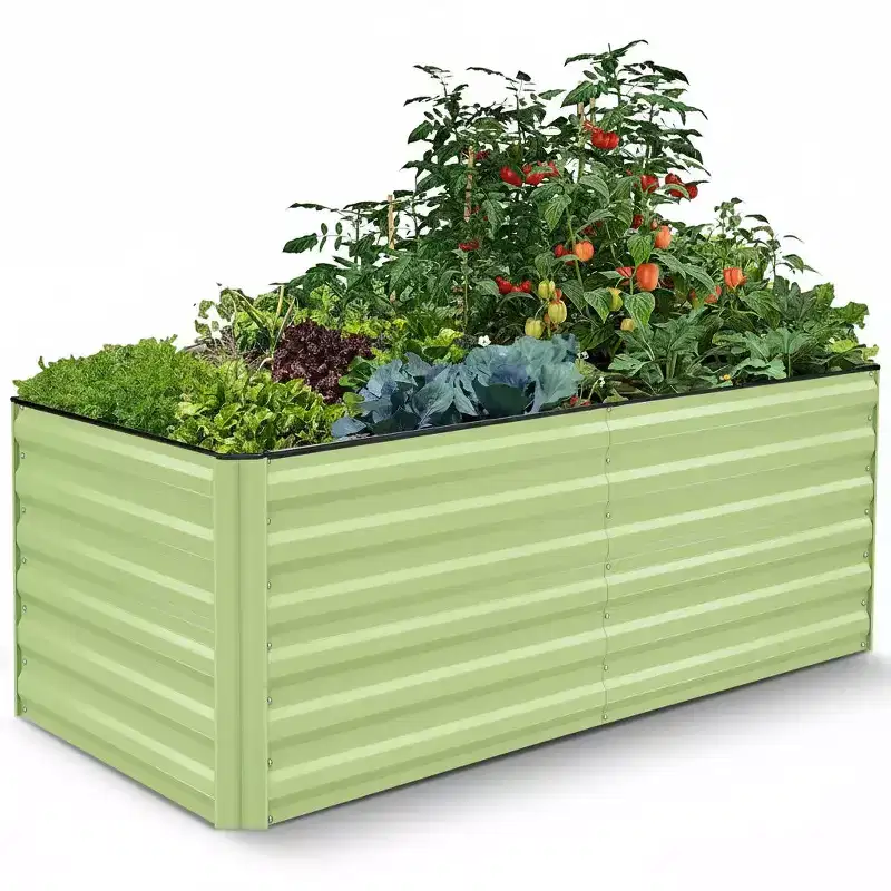 BATHWA 6x3x2ft Outdoor Metal Raised Garden Bed, Deep Root Planter Box for Vegetables, Flowers, Herbs, Succulents w/ 266 Gallon Capacity