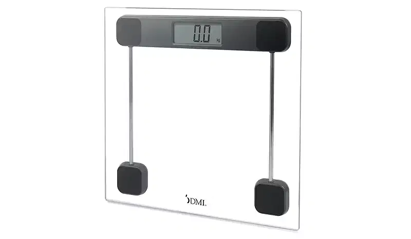 DMI Tempered Glass Digital Bathroom Scale with Large LCD Screen, Auto-on Activation, 440 LBS Weight Capacity, Clinically Accurate