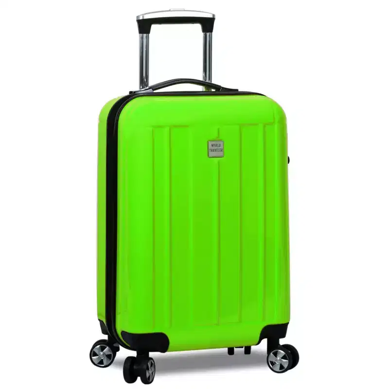 World Traveler VentureX Airline Approved 20-Inch Carry-On Luggage  Lightweight Hardside Polycarbonate Suitcase with Spinner Wheels - Contour Apple