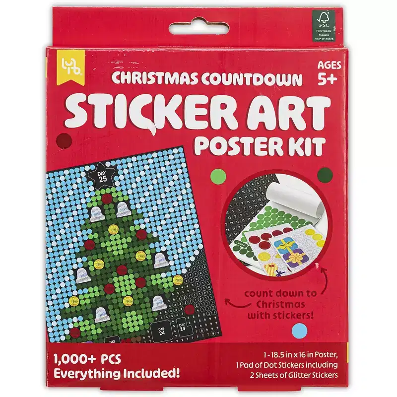 Little Yellow Bicycle: Christmas Countdown Sticker Art Poster Kit
