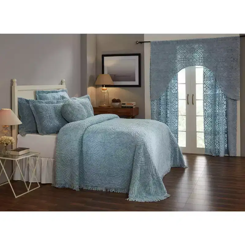 Wedding Ring Collection 100% Cotton Tufted Unique Luxurious Loop Design Bedspread - Better Trends
