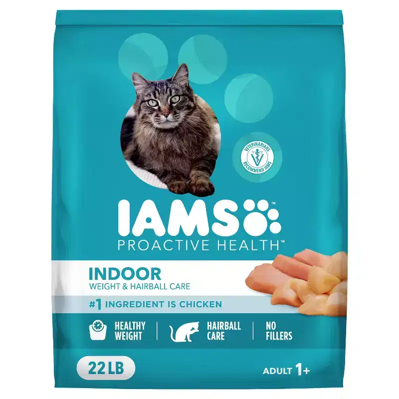 IAMS Proactive Health Weight Control and Hairball Care with Chicken and Turkey Flavor Indoor Dry Cat Food - 22lbs