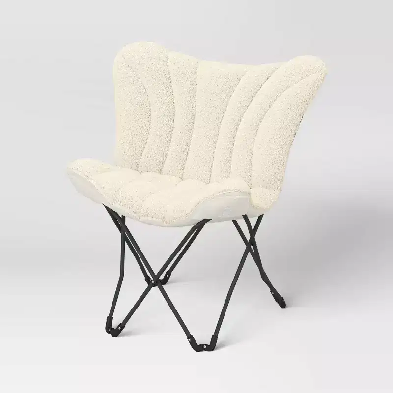 Dorm Butterfly Chair Faux Shearling Cream - Room Essentials