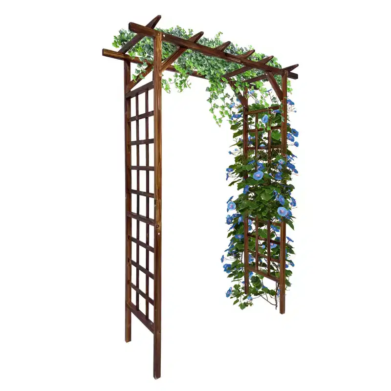 85 in Wooden Garden Arbor,Solid Fir Wood Trellis for Plant Climbing,Wedding Ceremony Decoration Pergola for Garden Backyard,Lawn