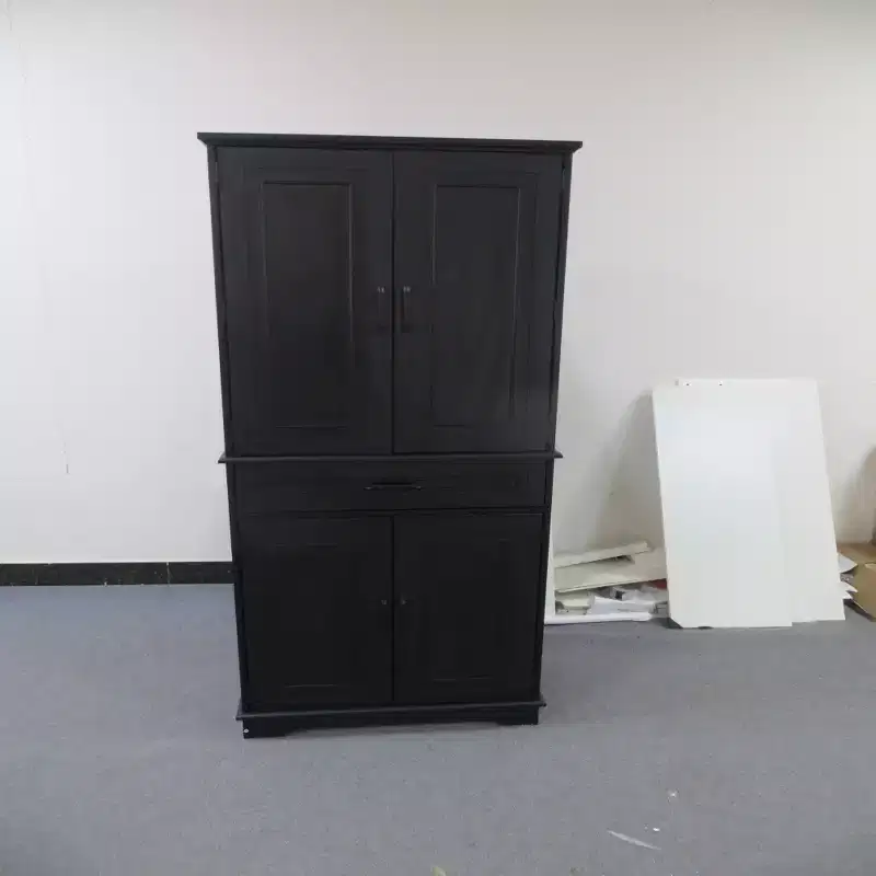 72" Freestanding Food Storage Cabinet with 4 Doors, Drawers and 4 Shelves