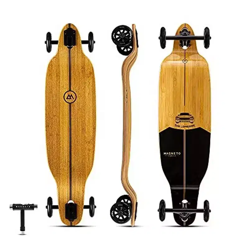Magneto Glider Collection | 40 x 9.25 | Longboard Skateboard | 100mm Wheels | Bamboo Deck with Maple Core | Fully Assembled