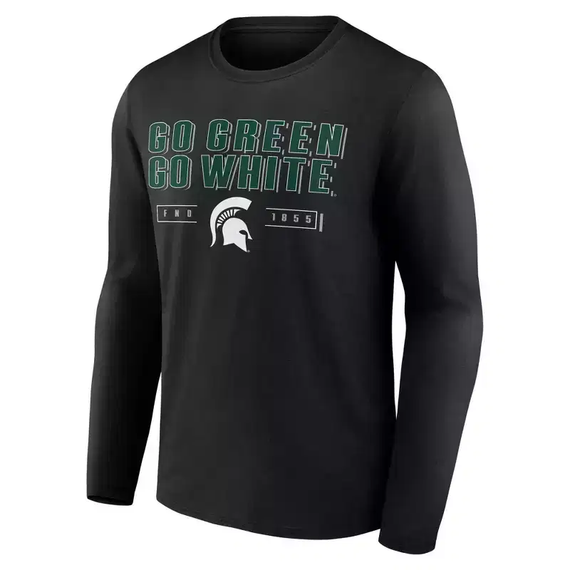 NCAA Michigan State Spartans Men's Long Sleeve Black T-Shirt
