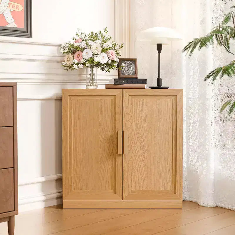 Dovelina Corner Cabinet with Adjustable Shelves Sideboard Buffet Wine Cabinet Kitchen and Dining Cabinet with Wood Doors - 31H x 31W, 36H x 31W