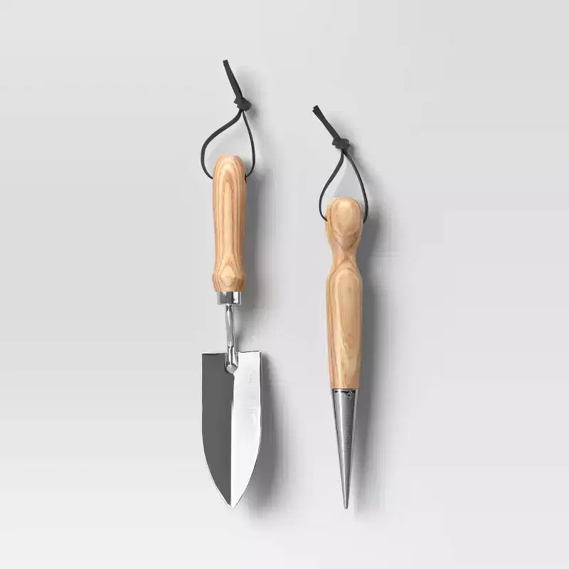 2pc Plant Gardening Tool Set Stainless Steel Finish - Threshold™