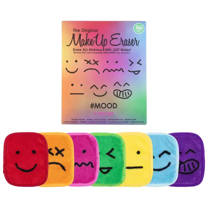 MakeUp Eraser MOOD 7-Day Face Cleanser Set - 7ct: Hypoallergenic, Vegan, For Normal & Sensitive Skin, Pad