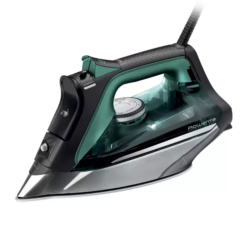 Rowenta Pro Master Steam Iron, 1775W, Stainless Steel Soleplate, Black and Green