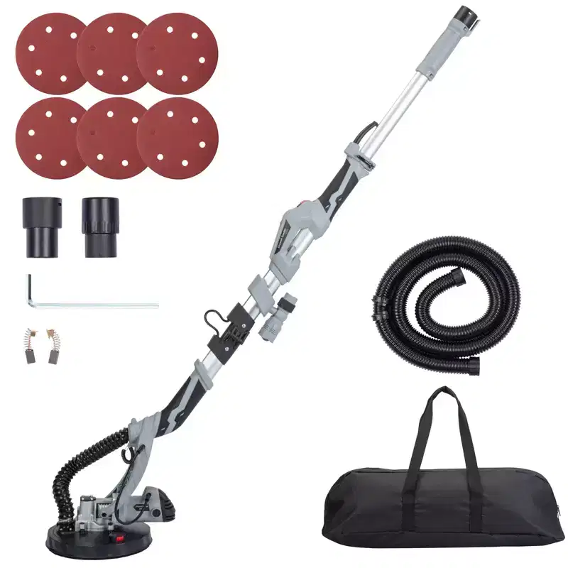 Drywall Sander, 710W Electric Motor Sander, Variable Speed 800-1700RPM With LED Light, Extendable & Foldable Handle, 6 Pcs Sanding Discs