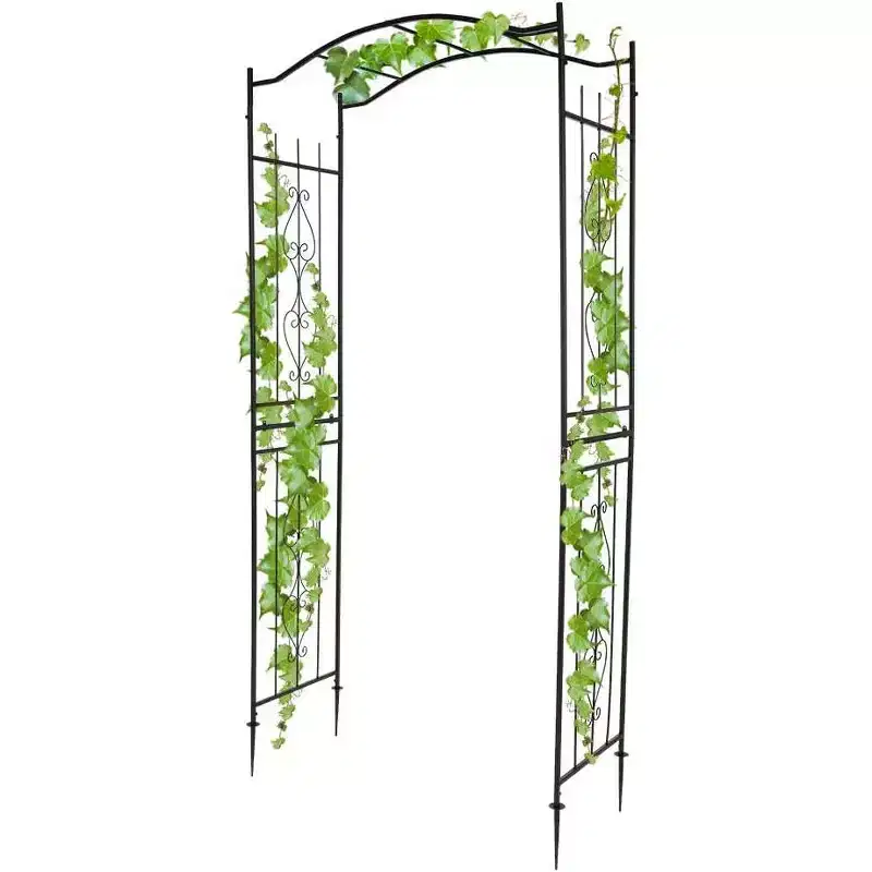 VINGLI Garden Arbor, Arch for Wedding Ceremony Party, Christmas Garden Decor Steel Garden Trellis for Garden, Backyard, Lawn