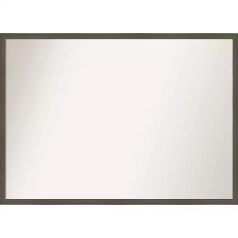 40 x 29 Non-Beveled Svelte Clay Gray Wood Bathroom Wall Mirror - Amanti Art: Wall Mounted, Includes Hardware