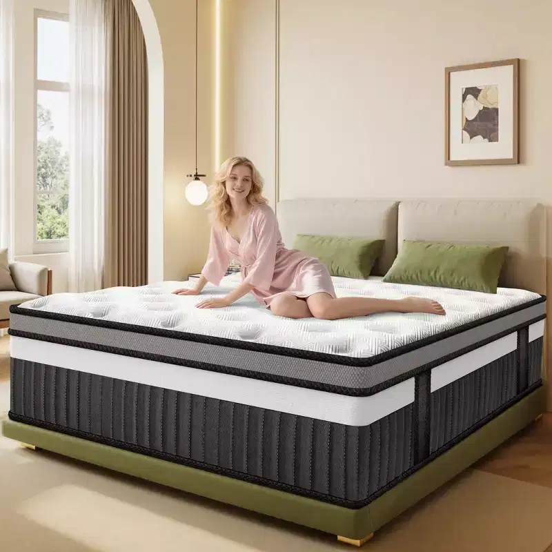Memory Foam King Mattress, 14in King Size Mattress in a Box, Medium-Firm for Pressure Relief & Comfort Sleep, Fiberglass Free, Zoned Pressure Relief
