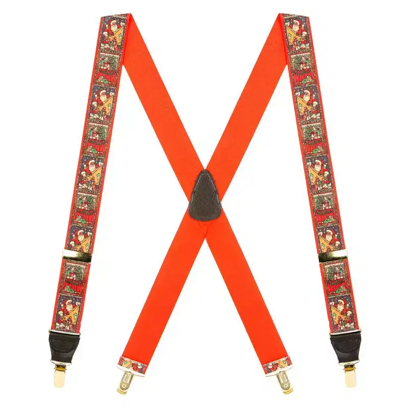 Suspender Store Mens 1.5 Kris Kringle Christmas Clip Suspenders