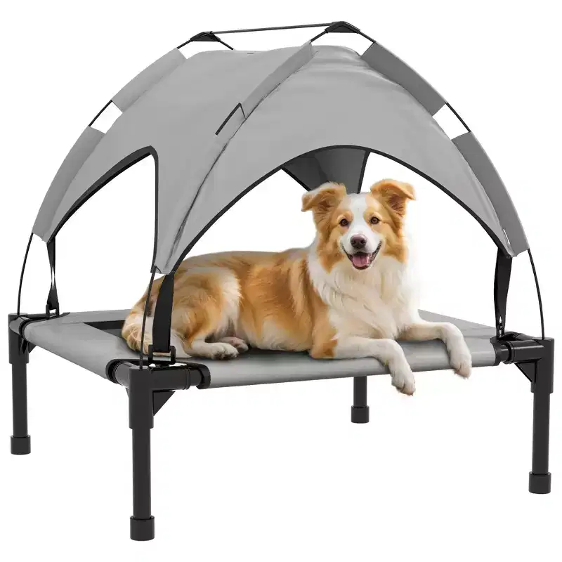 Elevated Dog Bed, Outdoor Pet Bed for Camping, Portable Raised Pet Cot with Washable Breathable Mesh, for Indoor Outdoor