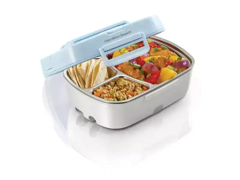 Hamilton Beach Portable Lunch Warmer 33105: Slow Cooker & Food Warmer, 28oz Capacity, Blue, Hand Wash, Indicator Light