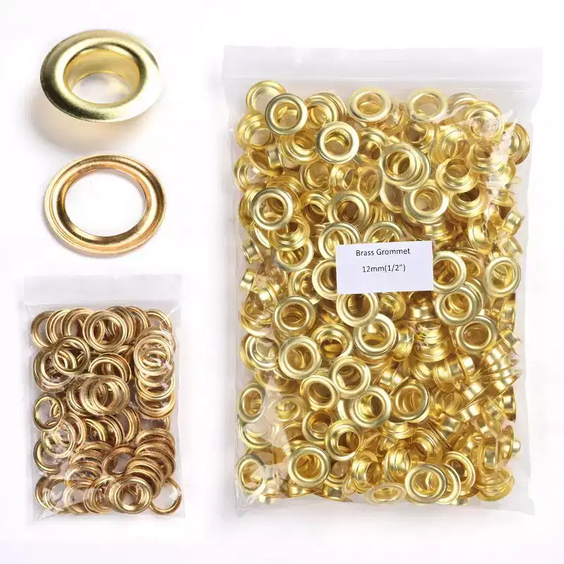 Yescom 300 sets of 1/2 Grommet Kit 12mm Size 4 Rust-proof Solid Brass Eyelets and Washers for Hand Press Machine