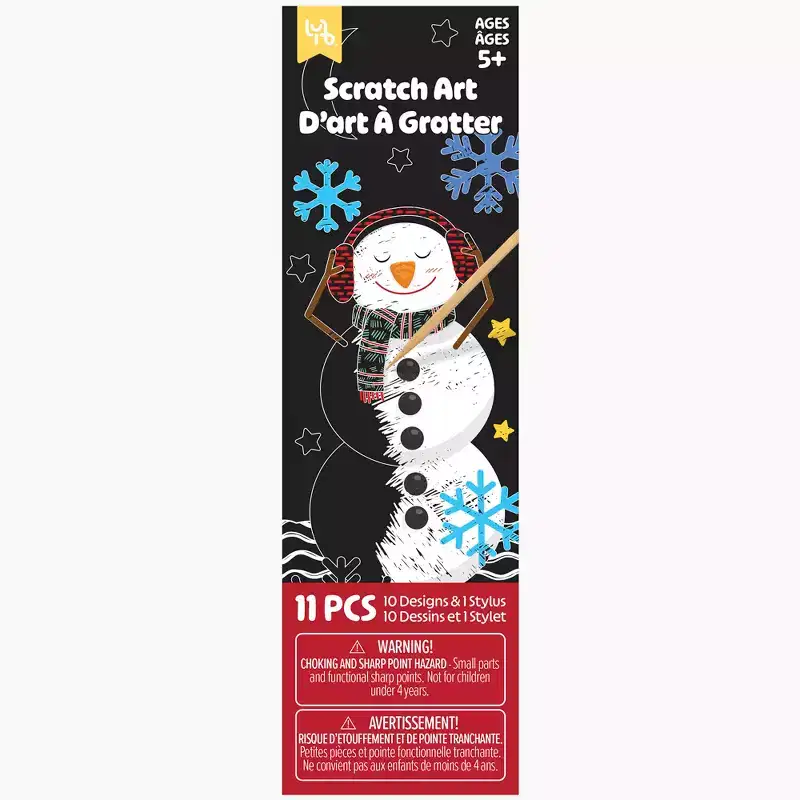 Little Yellow Bicycle: Scratch Art Bookmark Pad - Snowman - 10 Holiday Bookmarks