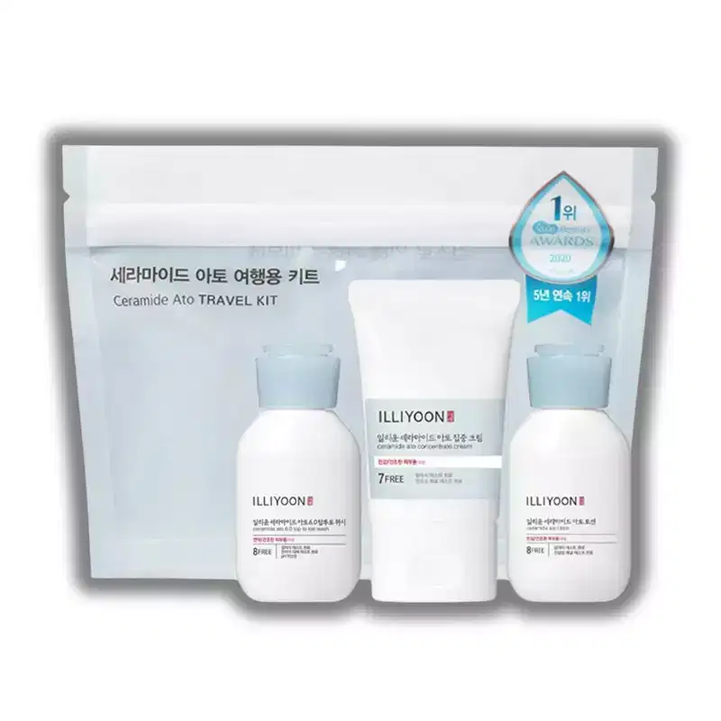 ILLIYOON Ceramide Ato Travel Kit | proven to soothe skin by 41%*. It also aids in reducing dead skin cells by 51%** - (3 pcs)
