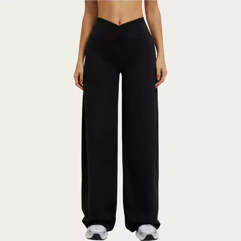 Anna-Kaci Active Women's High Waist Crossover Wide Leg Yoga Pants Stretch Athletic Lounge Workout Pants for Training Fitness
